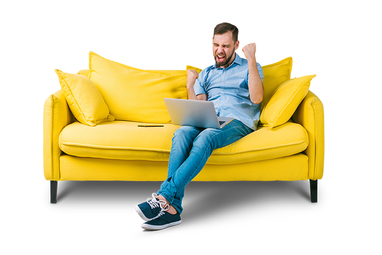 Man on sofa